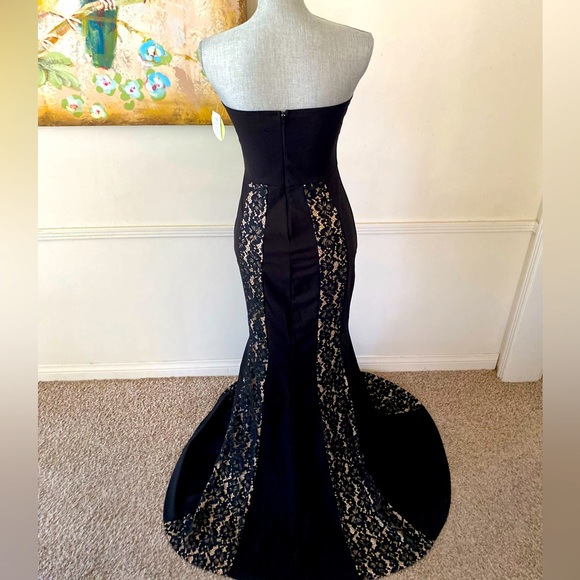 WINDSOR 🖤BLACK🖤 STRAPLESS MERMAID PROM FORMAL DRESS SIZE MEDIUM 🌟NWT🌟 - Picture 6 of 16